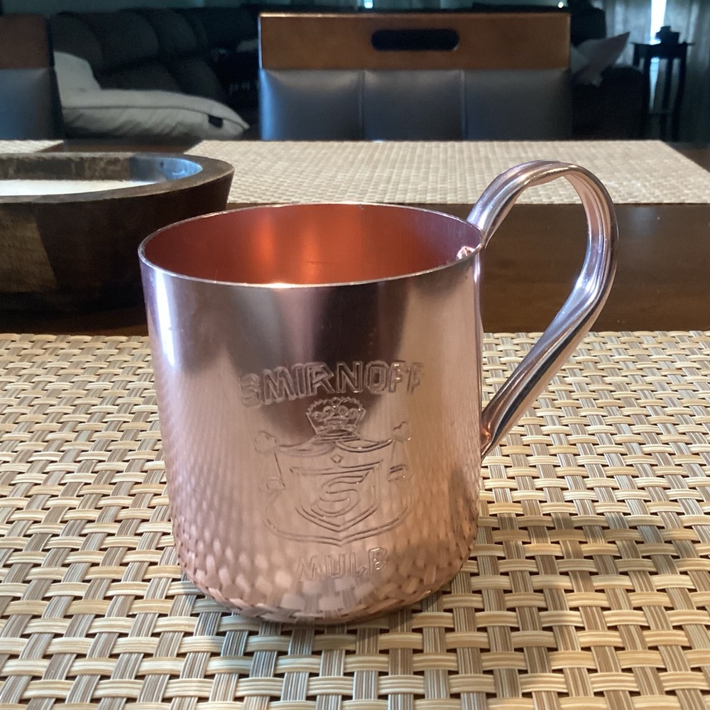 Vintage Smirnoff Moscow Mule Drink Copper Cup Mug Aluminum Barware Bar